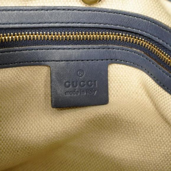 Gucci Soho Hardware Chain Shoulder Leather Navy Gold Shoulder Bag - Picture 5 of 6